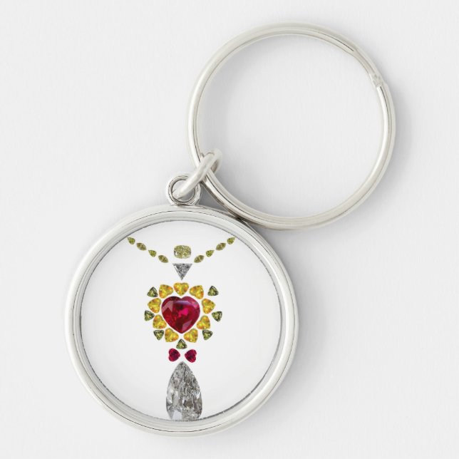 Herz Gemstone Art Schlüsselanhänger (Vorne)