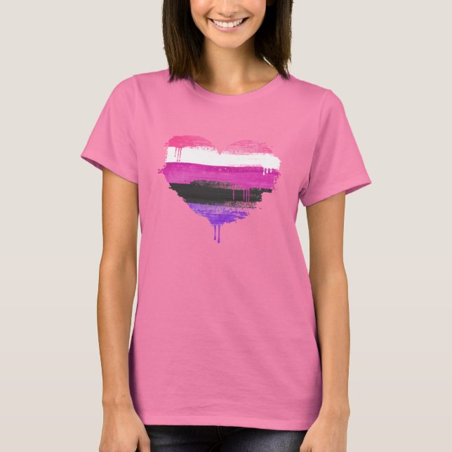 HERZ - GENDERFLUID - LIEBE - T-Shirt (Vorderseite)