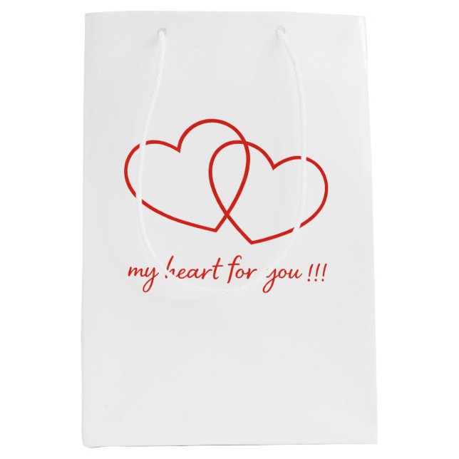 Herz-Geschenktasche Mittlere Geschenktüte (Vorderseite)