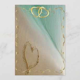 Herz geschnitzt im Sand Invitation4 Einladung