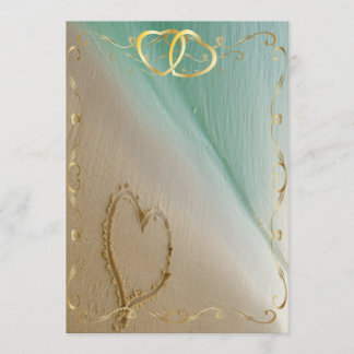 Herz geschnitzt im Sand Invitation4 Einladung