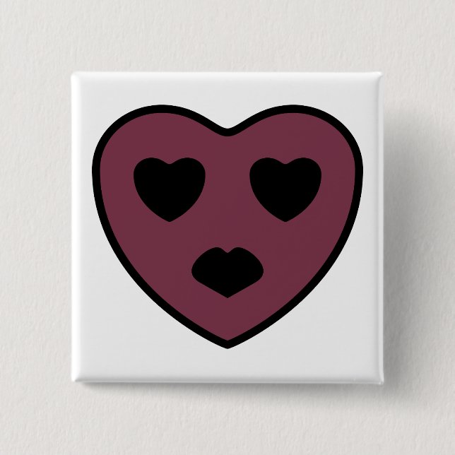 Herz-Gesicht-Pout Button (Vorderseite)