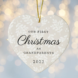 Herz gestalten Erste Weihnachten als Großeltern Keramik Ornament