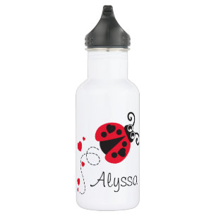 Herz-Getränkflasche des Marienkäfermädchennamens Edelstahlflasche