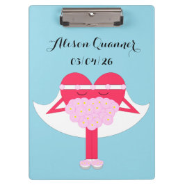 Herz Getrennte Verlobung Klemmbrett