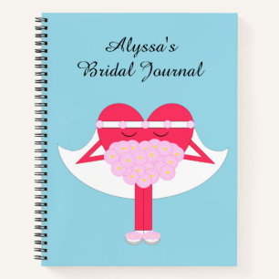 Herz Getting Heiried Bridal Notizbuch