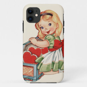 Herz Girl Child Retro Niedliche Kinder Case-Mate iPhone Hülle