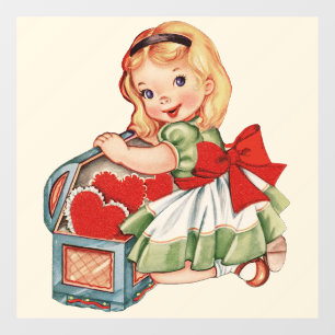 Herz Girl Child Retro Niedliche Kinder Fensteraufkleber