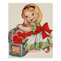 Herz Girl Child Retro Niedliche Kinder