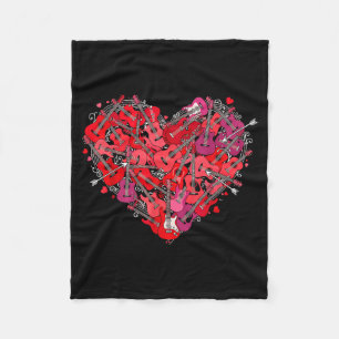 Herz Gitarre Liebe Valentinstag Gitarrist Spieler  Fleecedecke