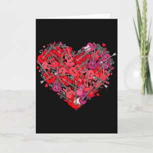 Herz Gitarre Liebe Valentinstag Gitarrist Spieler Karte