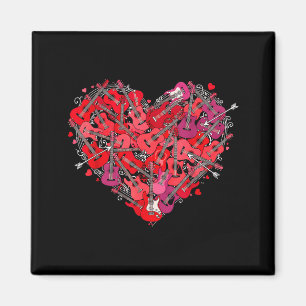 Herz-Gitarre-Liebe Valentinstag Gitarrist Spieler  Magnet
