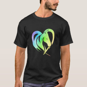 Herz-Grafik Pferdeliebhaber Reitsport Reiter Pferd T-Shirt