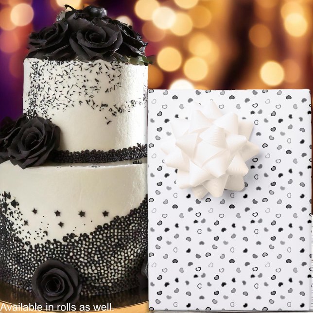 Herz - Grau bis Schwarz im weißen Hintergrund Geschenkpapier Set (Hearts - Gray to Black on White Background Wrapping Paper Sheets-cake-by Leapfroglisics Shop)