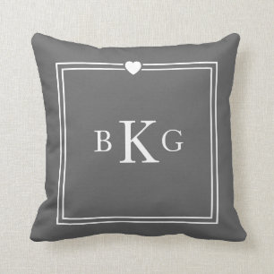 Herz-Grenzkundenspezifisches Monogramm   Kissen