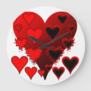 Herz Große Wanduhr