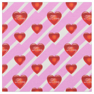 Herz/großes/kleines rotes Herz/Liebe/weißes rosa S Stoff