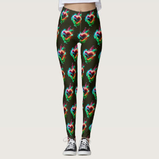 Herz Grün vor Neid auf passend angefertigte Modern Leggings