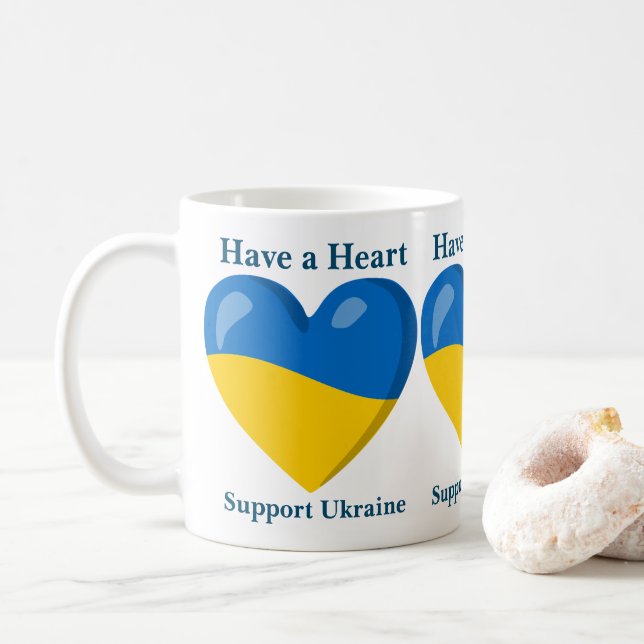 Herz haben - Unterstützung der Ukraine Geschenke T Kaffeetasse (Mit Donut)