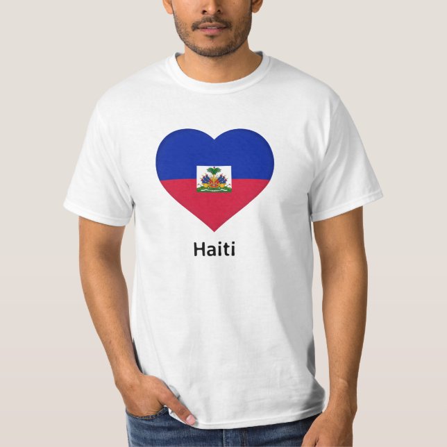 Herz - Haitifische Flagge T-Shirt (Vorderseite)