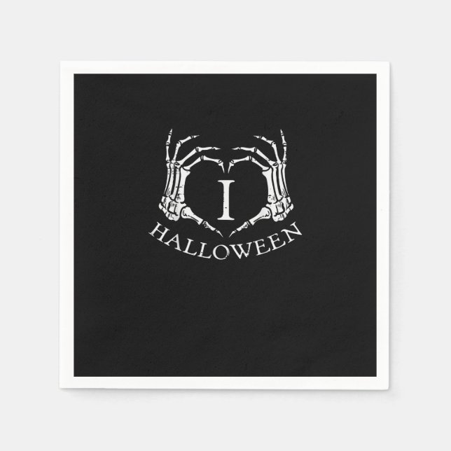 Herz Halloween Skeleton Hand Kostüme Männer Frauen Serviette (Vorderseite)
