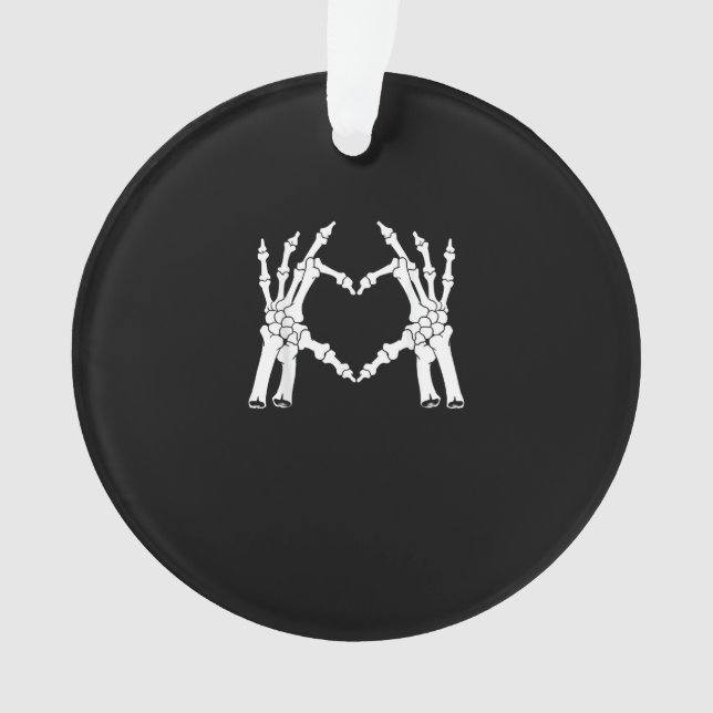 Herz - Halloween Skeleton Hand Ornament (Vorderseite)