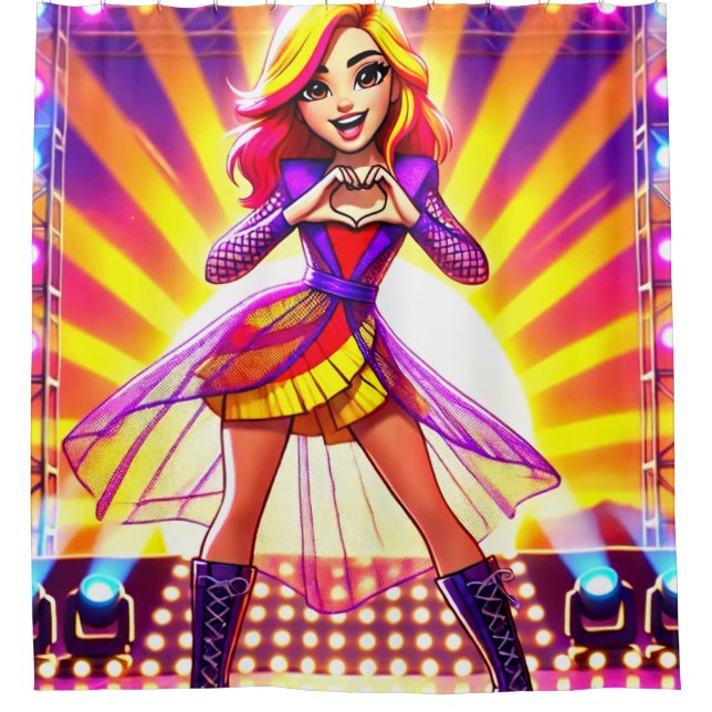 Herz-Hände Duschvorhang (Vorderseite)