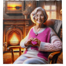 Herz-Hände Duschvorhang