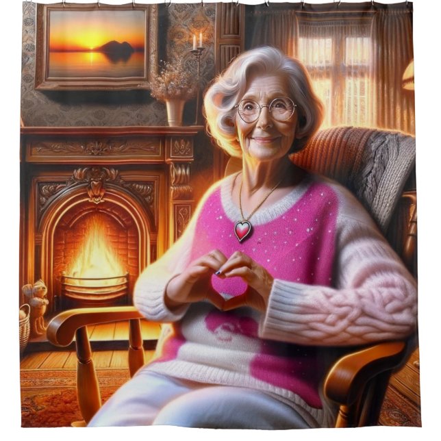 Herz-Hände Duschvorhang (Vorderseite)