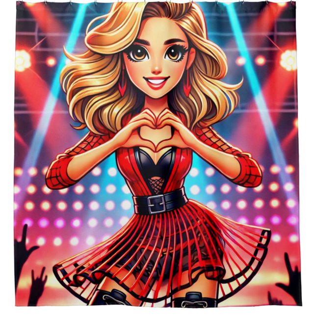 Herz-Hände Duschvorhang (Vorderseite)