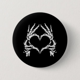 Herz Hände - Halloween - Skelettfächer Herzenslied Button
