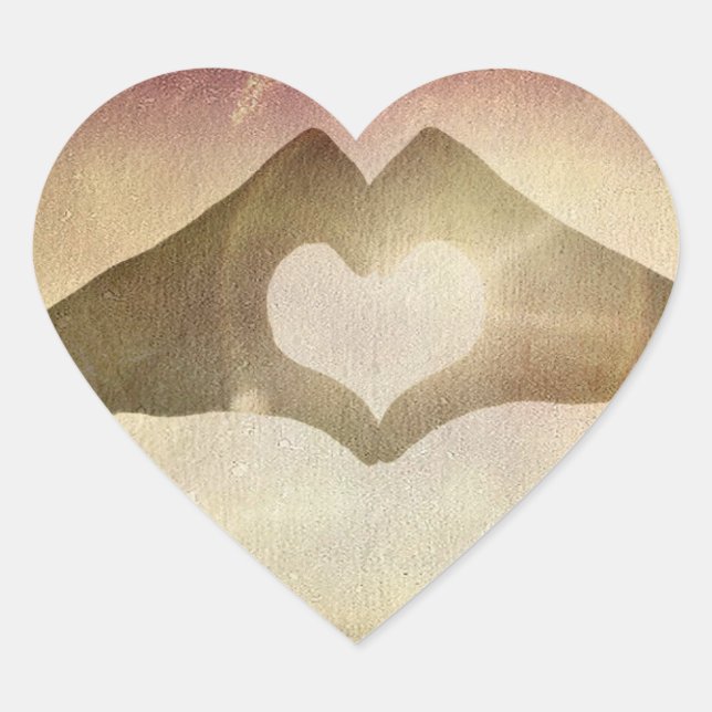 Herz-Hände Herz-Aufkleber (Vorderseite)