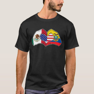 Herz Hände Mexiko, Ecuador und die USA. T-Shirt