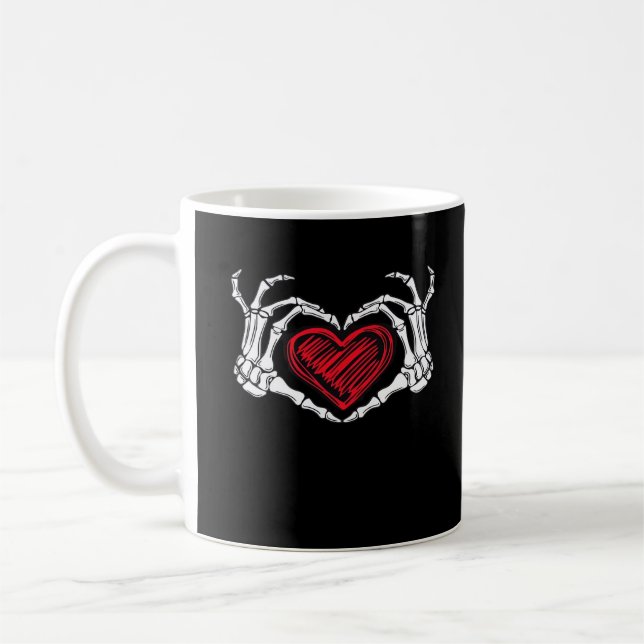 Herz Hands Skeleton Kaffeetasse (Links)