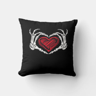 Herz Hands Skeleton Kissen