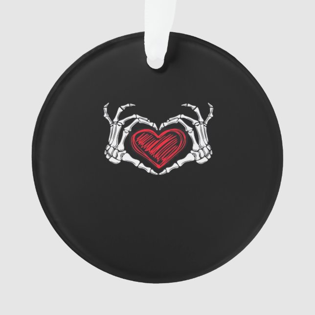 Herz Hands Skeleton Ornament (Vorderseite)