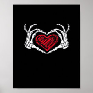 Herz Hands Skeleton Poster