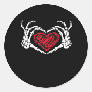 Herz Hands Skeleton Runder Aufkleber