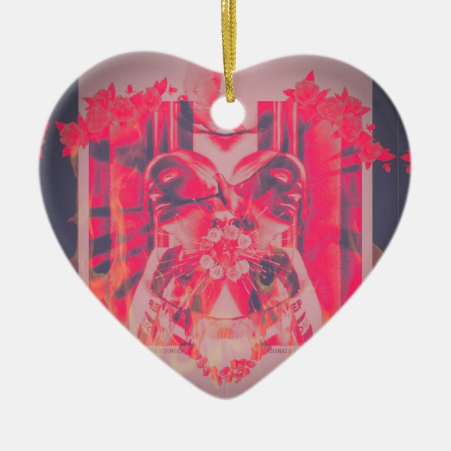 Herz Heart Cœur Cuore digital art digitale Kunst Keramik Ornament (Vorne)