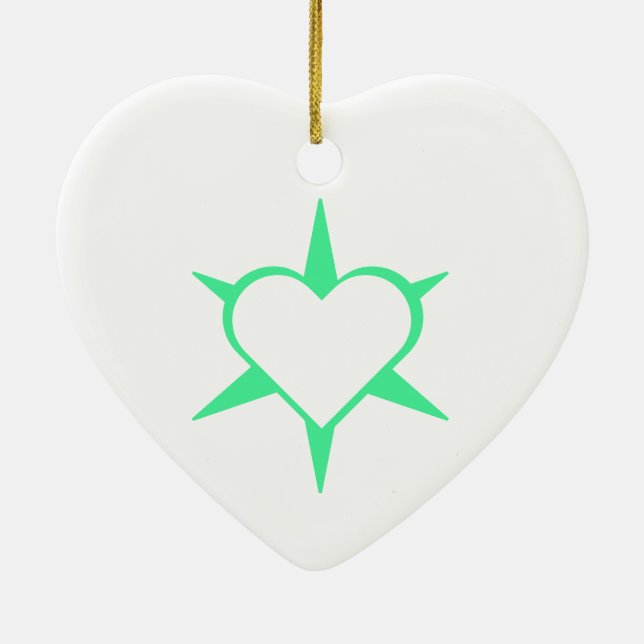 Herz Heart Cœur Cuore Star Starlet Sternchen Stern Keramik Ornament (Hinten)