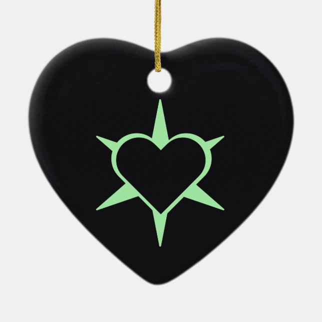 Herz Heart Cœur Cuore Star Starlet Sternchen Stern Keramik Ornament (Hinten)