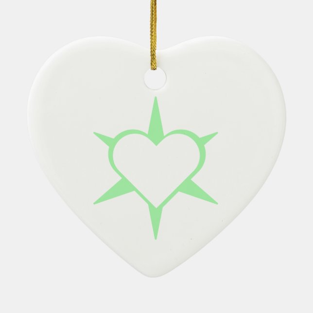 Herz Heart Cœur Cuore Star Starlet Sternchen Stern Keramik Ornament (Hinten)