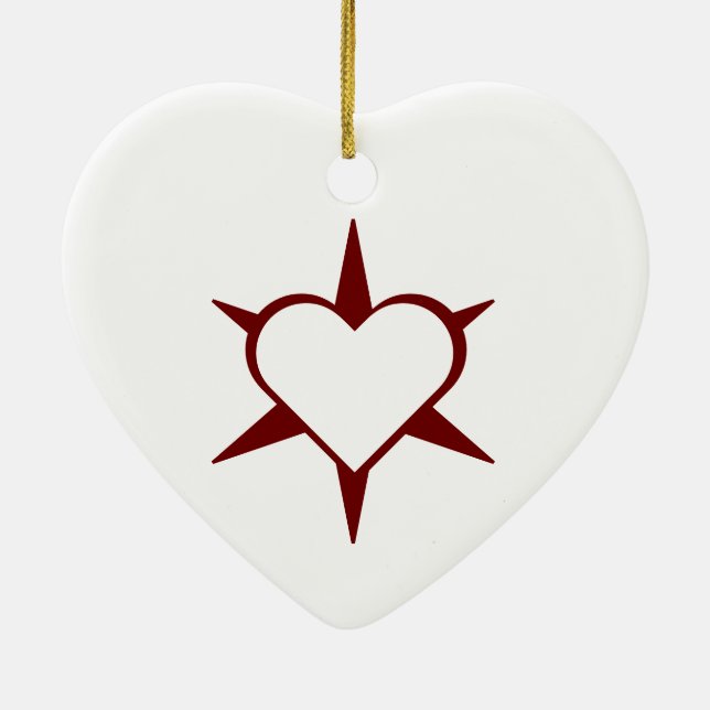 Herz Heart Cœur Cuore Star Starlet Sternchen Stern Keramik Ornament (Hinten)