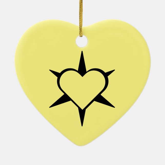 Herz Heart Cœur Cuore Star Starlet Sternchen Stern Keramik Ornament (Hinten)