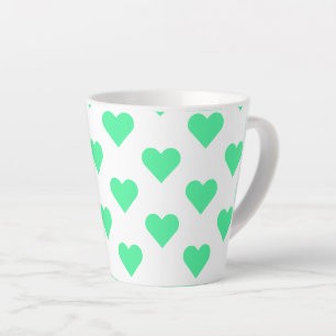 Herz ♥ Heart ♥ Herzen ♥ Hearts neon-green-white Milchtasse