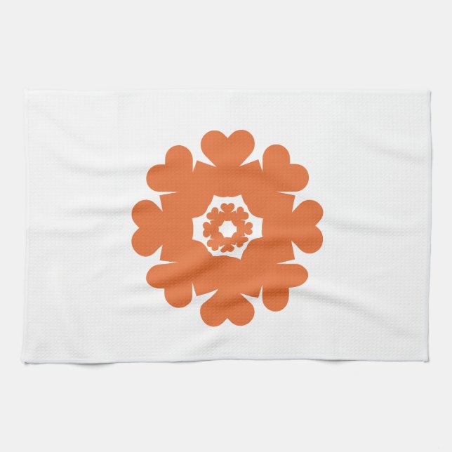 Herz ♥ Heart ♥ Herzen ♥ Hearts retro 70ies 70er Geschirrtuch (Horizontal)