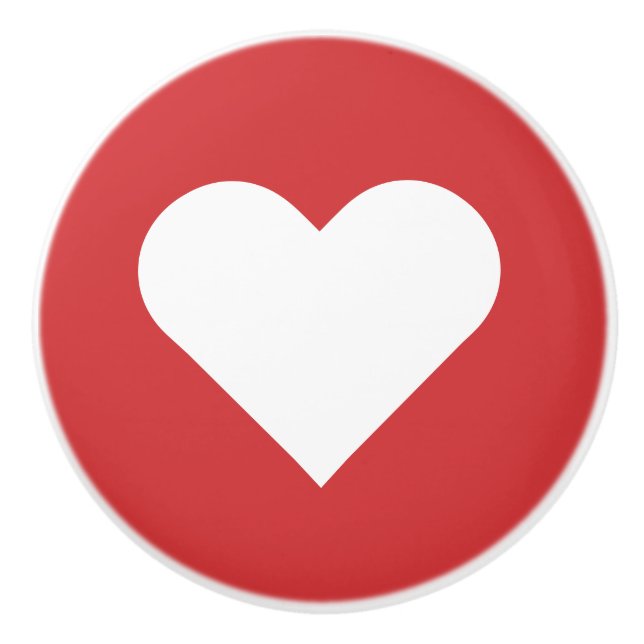 Herz ♥ Heart ♥ Herzen ♥ Hearts retro Keramikknauf (Vorderseite)