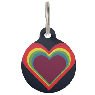 Herz ♥ Heart – Rainbow Colors – Regenbogenfarben Haustiermarke