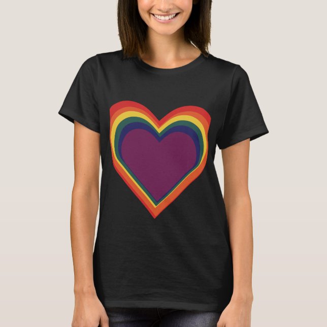 Herz ♥ Heart – Rainbow Colors – Regenbogenfarben T-Shirt (Vorderseite)