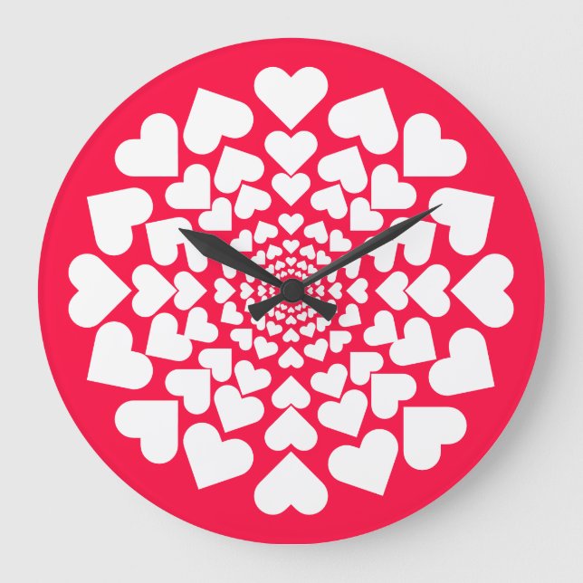 Herz ♥ Heart Sun Große Wanduhr (Vorderseite)